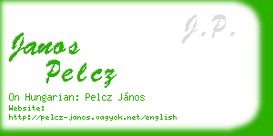 janos pelcz business card
